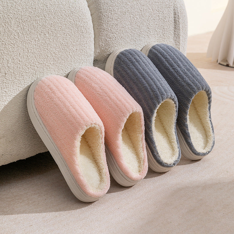 Indoor Warm Poop Feeling Plush Antislip Cotton Slippers